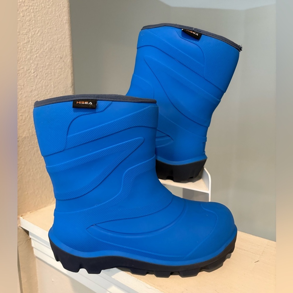 HISEA Kids Rain Boots Boys Girls Waterproof Outdoor Playing Rubber Boot Sz 5